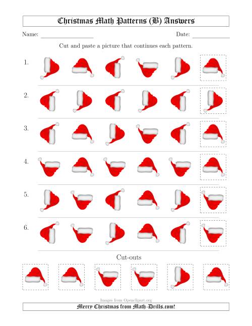 The Christmas Picture Patterns with Rotation Attribute Only (B) Math Worksheet Page 2