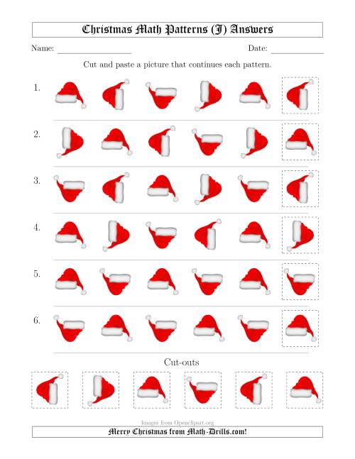 The Christmas Picture Patterns with Rotation Attribute Only (J) Math Worksheet Page 2