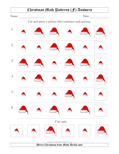 The Christmas Picture Patterns with Size Attribute Only (F) Math Worksheet Page 2