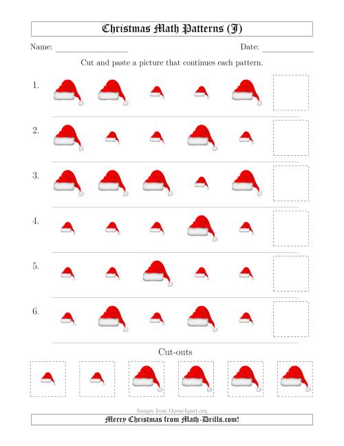 The Christmas Picture Patterns with Size Attribute Only (J) Math Worksheet