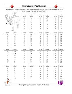 Reindeer Number Patterns