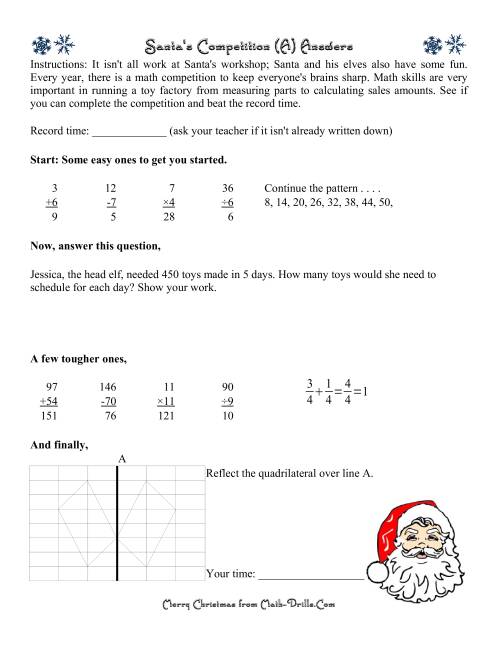 The Santa's Competition Level 1 (A) Math Worksheet Page 2