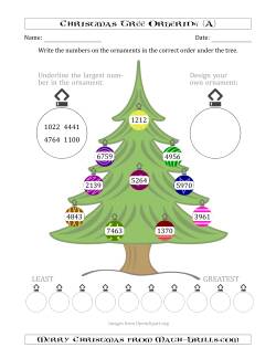 Ordering/Sorting Numbers 1000 to 9999 on a Christmas Tree