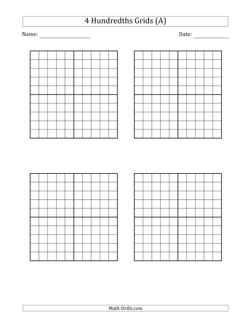 Free Printable 4 Nf 6 Worksheets Tenth And Hundredths Using Grids
