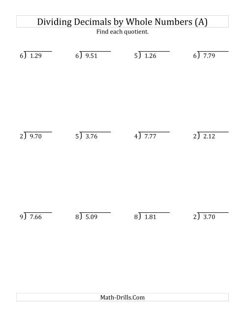 Grade 5 Decimals Worksheets Divide Whole Numbers By Whole Numbers K5 