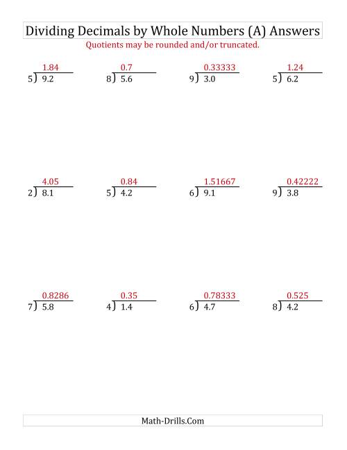 Dividing Tenths by a Whole Number (All)