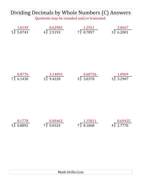 Dividing Ten Thousandths by a Whole Number (C)