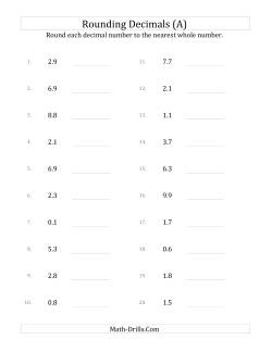 Decimals Worksheets