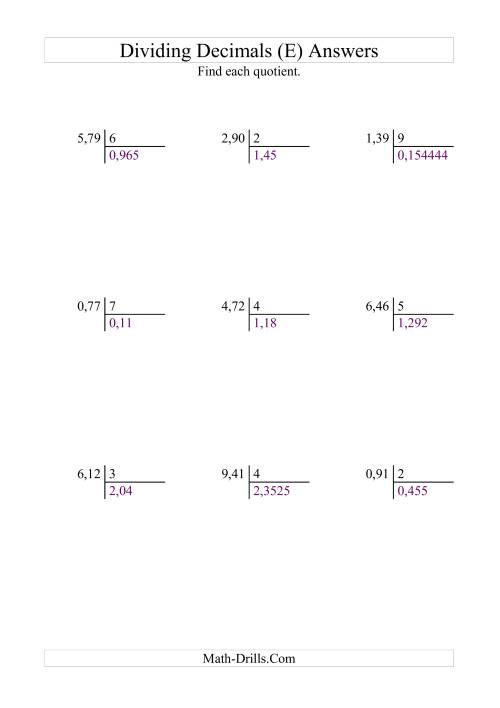 The Dividing Hundredths by a Whole Number (E) Math Worksheet Page 2