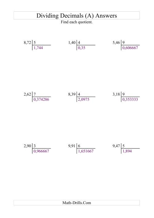 The Dividing Hundredths by a Whole Number (All) Math Worksheet Page 2