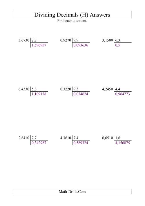 Dividing Ten Thousandths by Tenths (H)