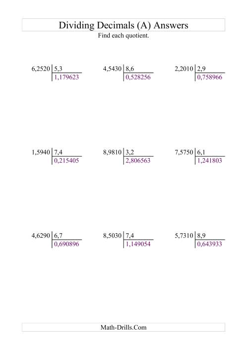 The Dividing Ten Thousandths by Tenths (All) Math Worksheet Page 2