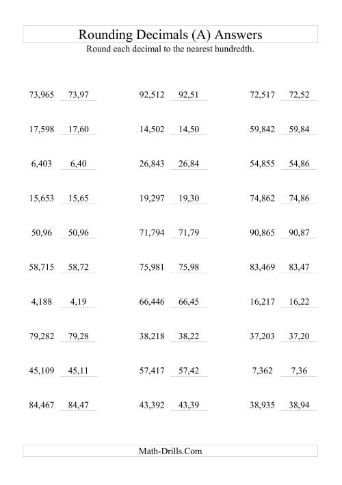 The RoundingThousandths to Hundredths (All) Math Worksheet Page 2