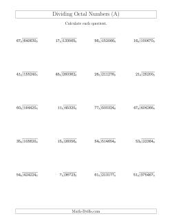 Dividing Octal Numbers (Base 8)