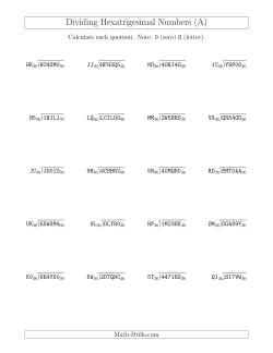 Dividing Hexatrigesimal Numbers (Base 36)