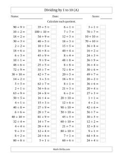 division worksheets