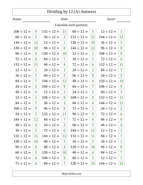 individual division fact 12 all