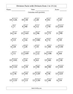 Multiplication Facts to 144 (100 Questions) (No Zeros or Ones) (A)