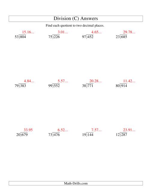 long division two digit divisor and a three digit