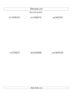 Long Division - Three-Digit Divisor and a Five-Digit Quotient with No Remainder