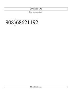 Long Division - Three-Digit Divisor and a Five-Digit Quotient with No Remainder -- Large Print