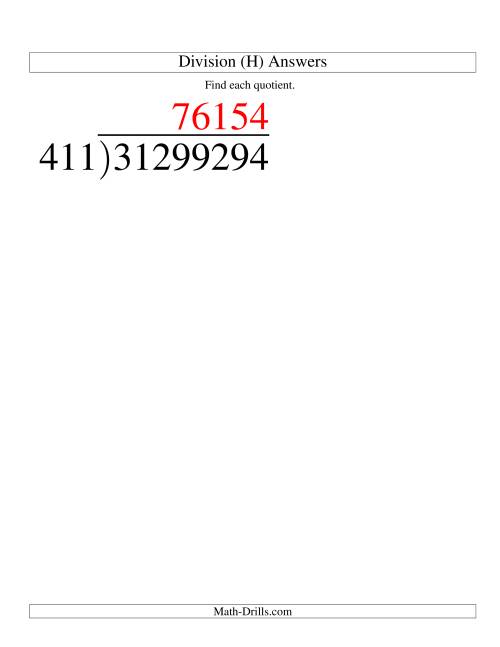 The Long Division - Three-Digit Divisor and a Five-Digit Quotient with No Remainder -- Large Print (H) Math Worksheet Page 2