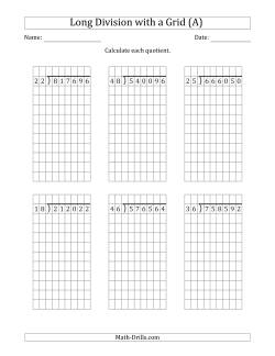 Long Division Worksheet With Grid