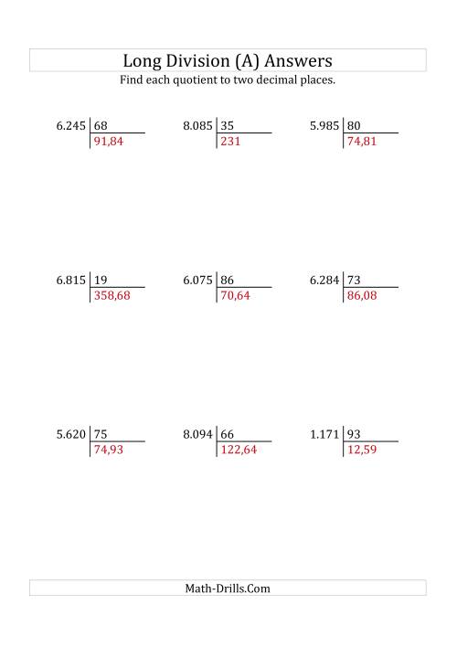 European Long Division with a 2-Digit Divisor and a 4-Digit Dividend ...