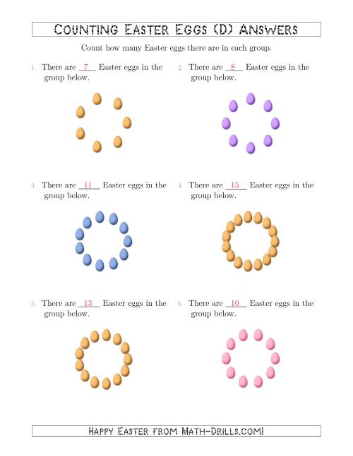 The Counting Easter Eggs in Circular Arrangements (D) Math Worksheet Page 2