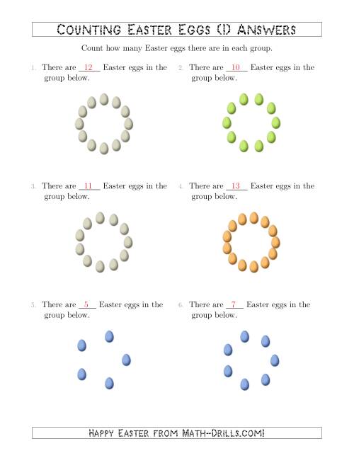 The Counting Easter Eggs in Circular Arrangements (I) Math Worksheet Page 2