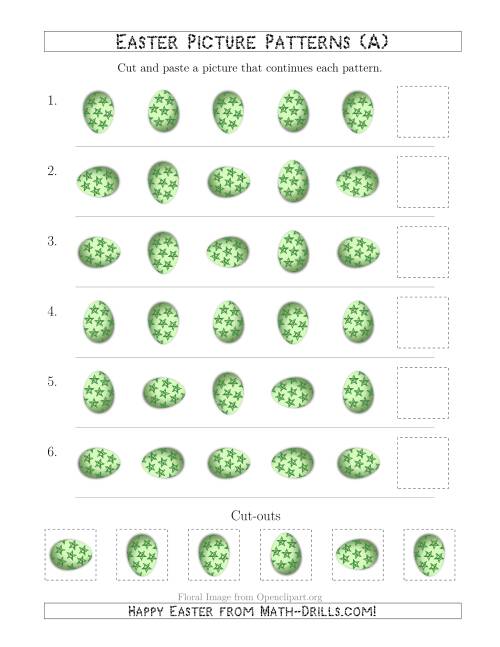 The Easter Egg Picture Patterns with Rotation Attribute Only (A) Math Worksheet