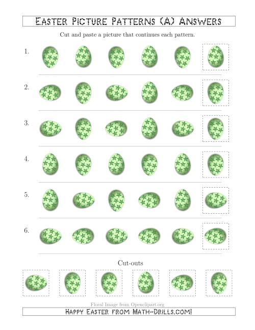 The Easter Egg Picture Patterns with Rotation Attribute Only (A) Math Worksheet Page 2