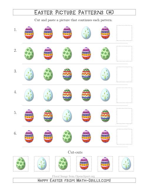 The Easter Egg Picture Patterns with Shape Attribute Only (H) Math Worksheet