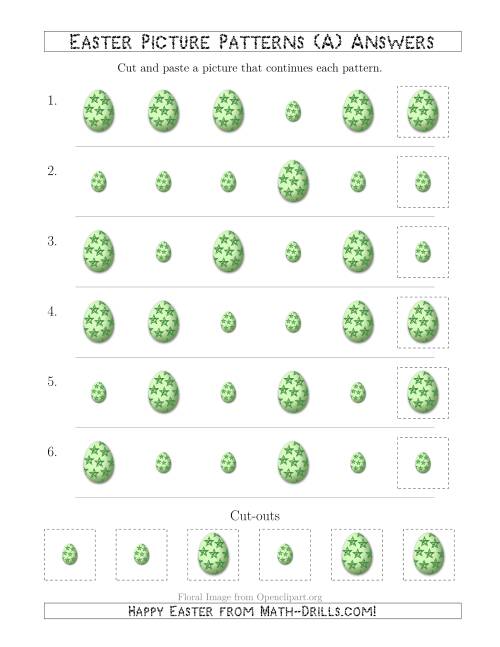 The Easter Egg Picture Patterns with Size Attribute Only (A) Math Worksheet Page 2
