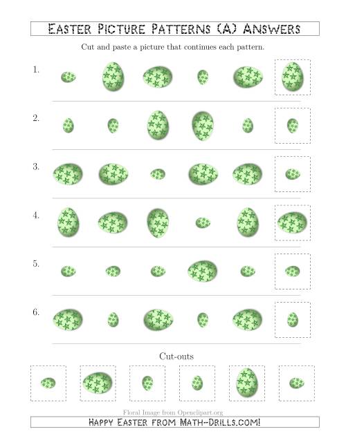 The Easter Egg Picture Patterns with Size and Rotation Attributes (A) Math Worksheet Page 2