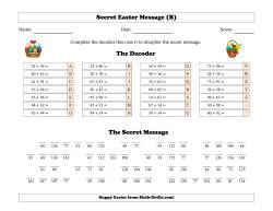 Secret Easter Message Two-Digit Addition Easter Basket