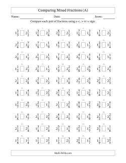 Comparing Mixed Fractions to Ninths