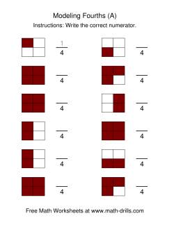 Modeling Fractions -- Fourths