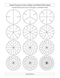 Small Fraction Circles in Black And White With Labels