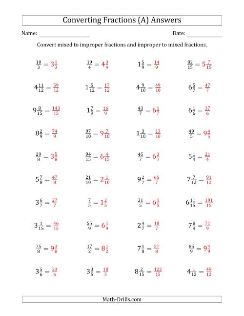 Math Antics Worksheets Mixed Numbers And Improper Fractions