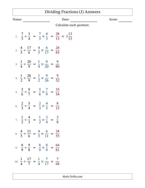 The Dividing Proper and Improper Fractions with No Simplification (Fillable) (J) Math Worksheet Page 2