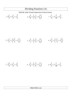 Dividing and Simplifying Mixed Fractions with Three Terms