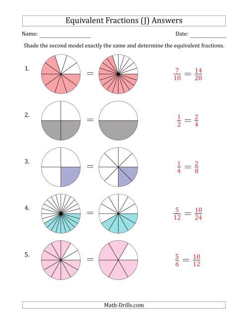 Equivalent Fractions Models (J)