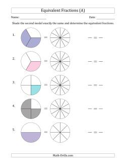 Equivalent Fractions Models with the Simplified Fraction First