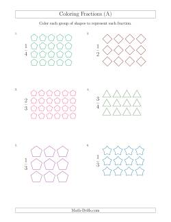 Coloring Groups of Shapes to Represent Fractions