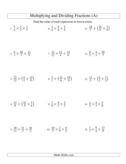 Multiplying and Dividing Fractions with Three Terms