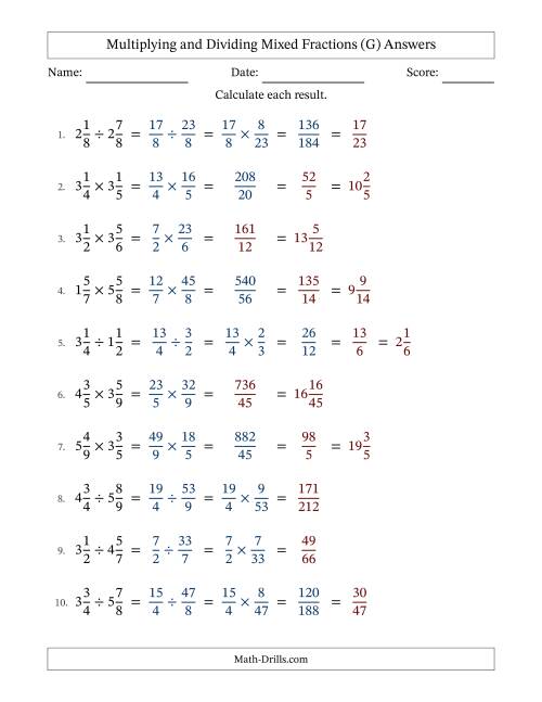 Multiplying and Dividing Two Mixed Fractions with Some Simplifying ...