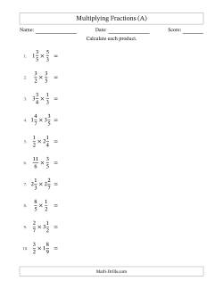 Multiplying Proper, Improper and Mixed Fractions with Some Simplification