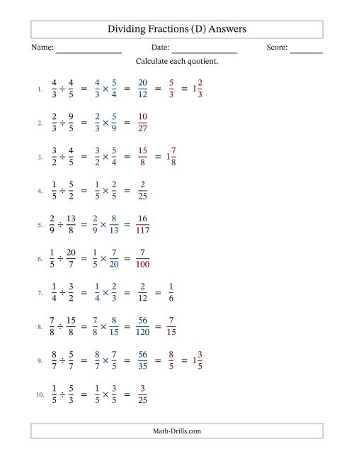 The Dividing Proper and Improper Fractions with Some Simplification (Fillable) (D) Math Worksheet Page 2