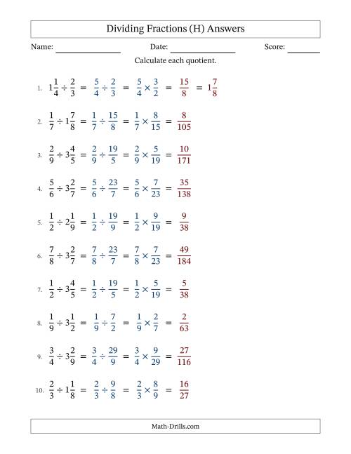 The Dividing Proper and Mixed Fractions with No Simplification (Fillable) (H) Math Worksheet Page 2